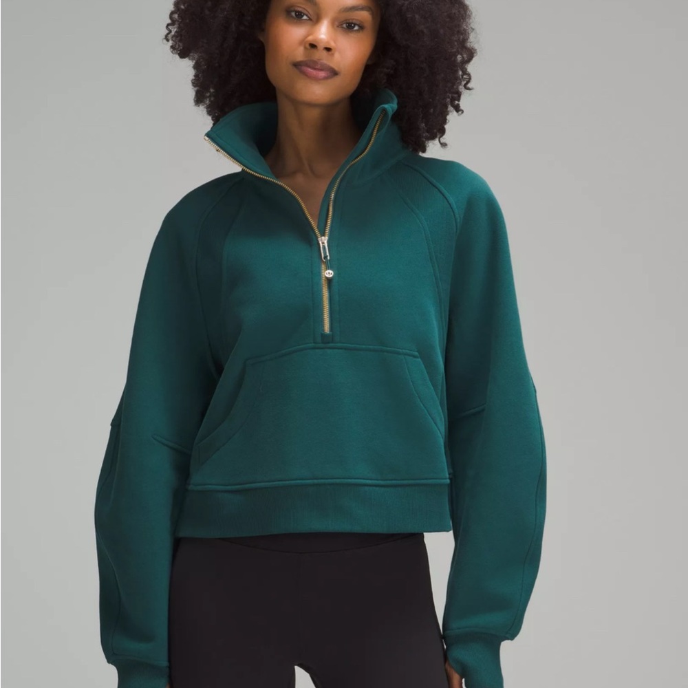 Lululemon Green Cropped Oversized Sweatshirt